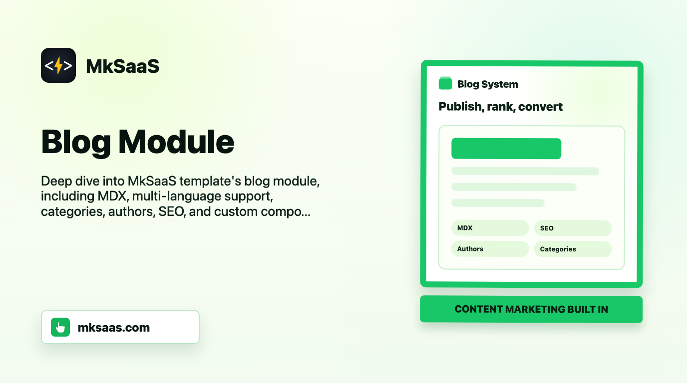 MkSaaS Blog Module