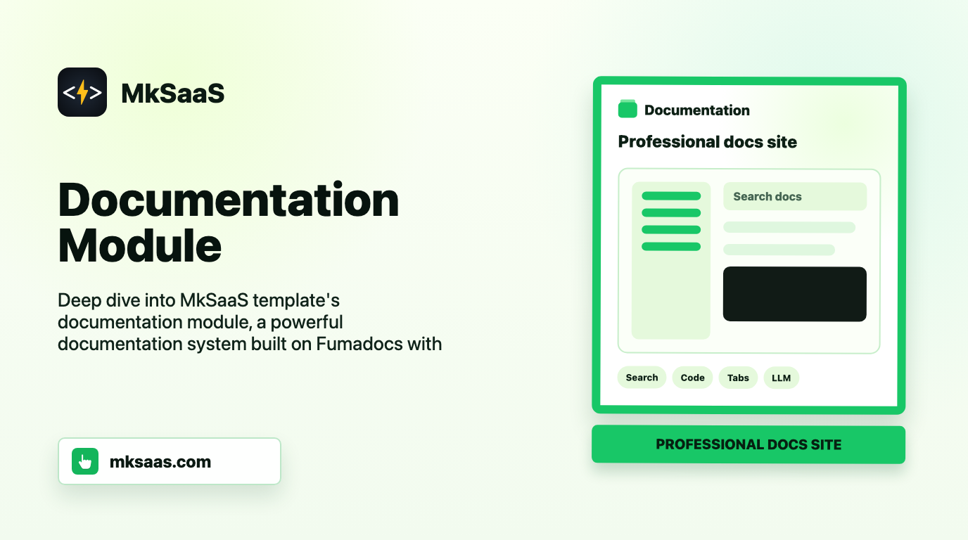 MkSaaS Documentation Module MkSaaS Documentation Module