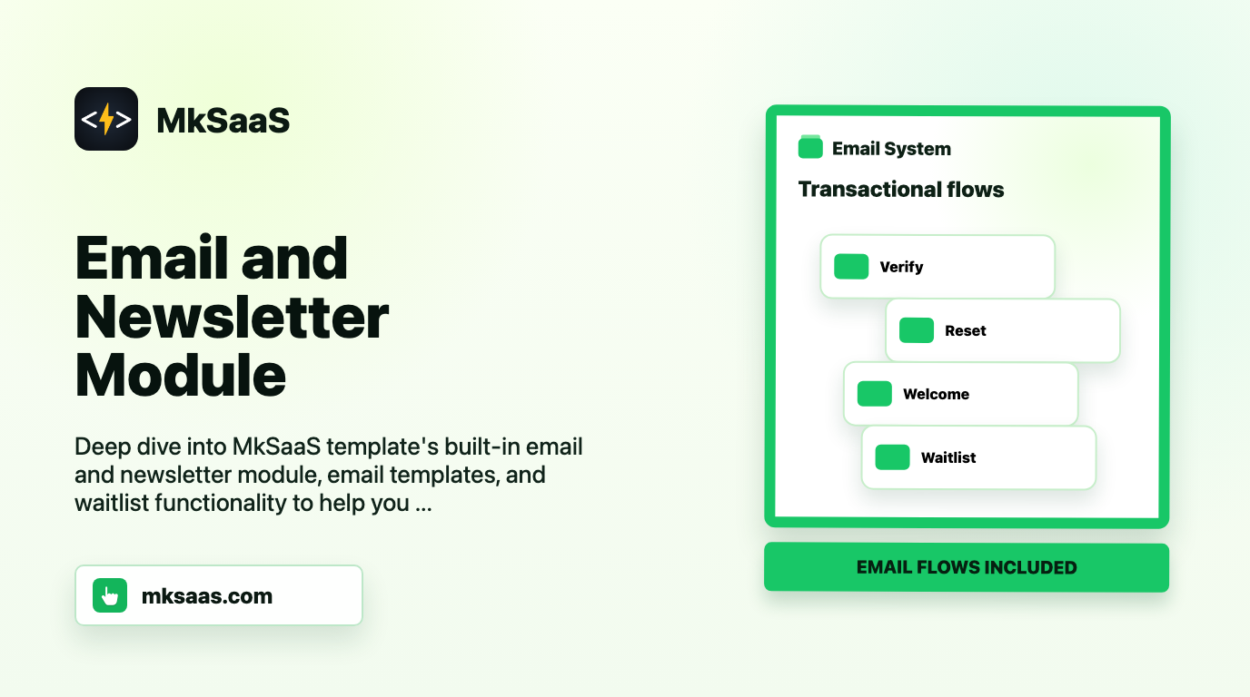 MkSaaS Email and Newsletter Module MkSaaS Email and Newsletter Module