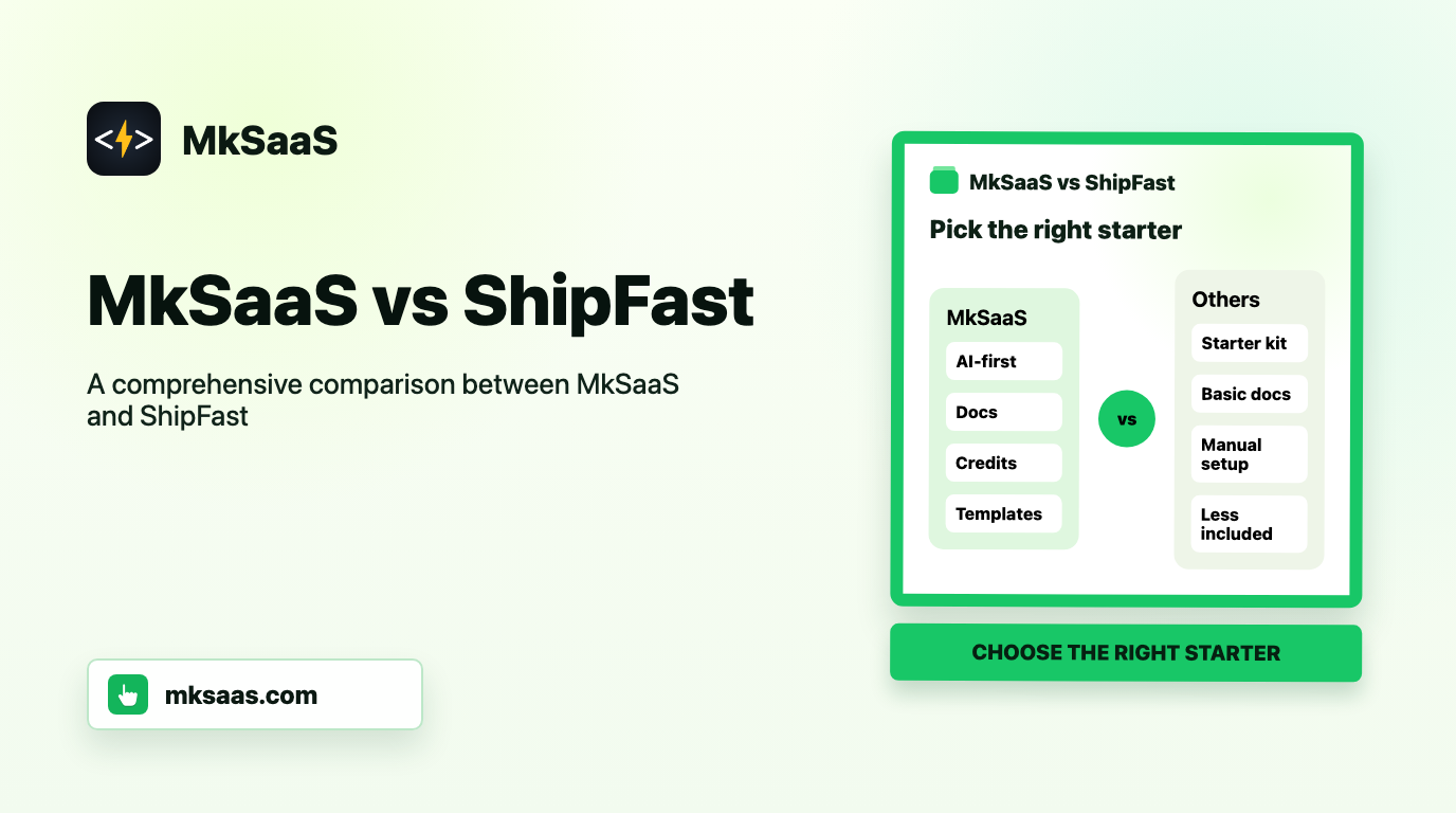 MkSaaS 对比 ShipFast