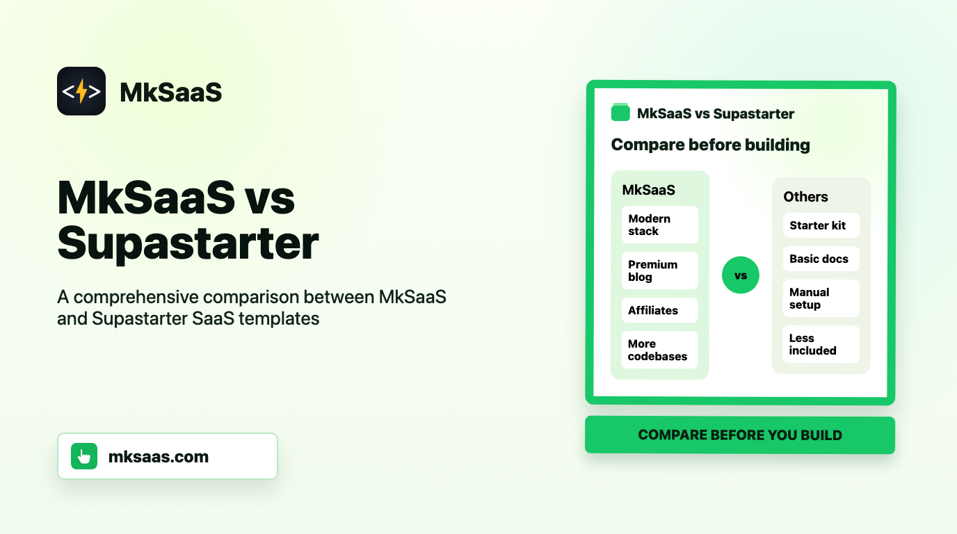 MkSaaS vs Supastarter