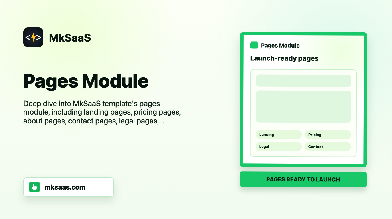 MkSaaS Pages Module MkSaaS Pages Module