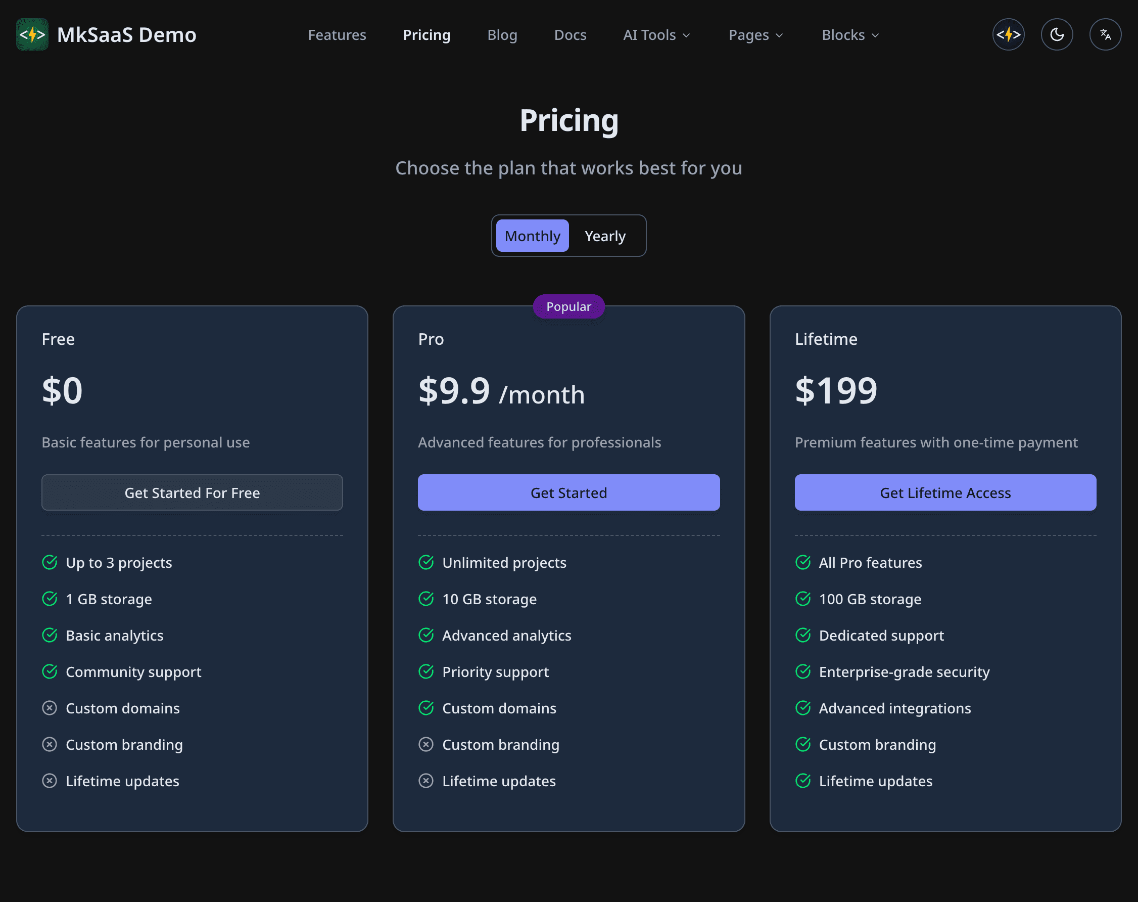 Pricing Configuration