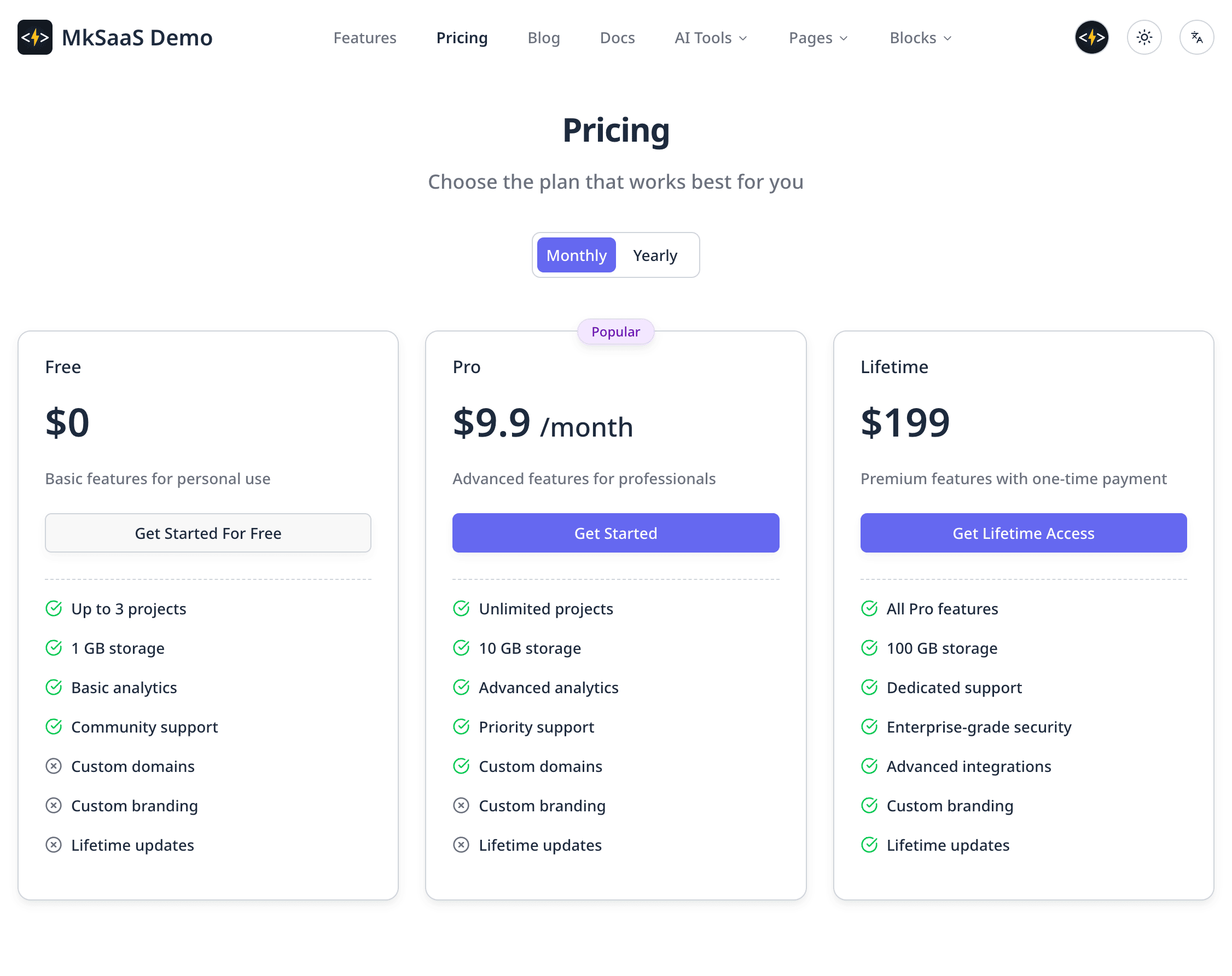 Pricing Configuration