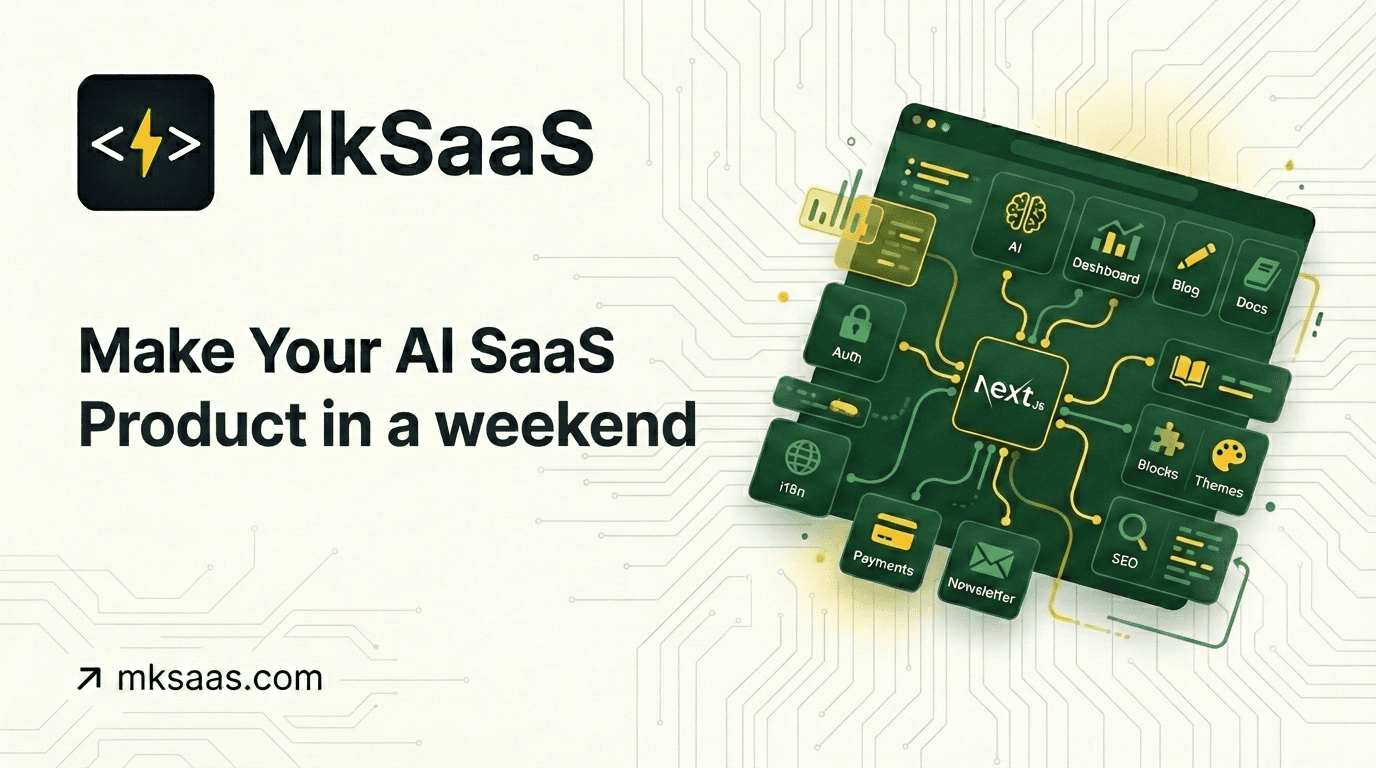 Screenshot of MkSaaS - Make Your AI SaaS Product in a Weekend